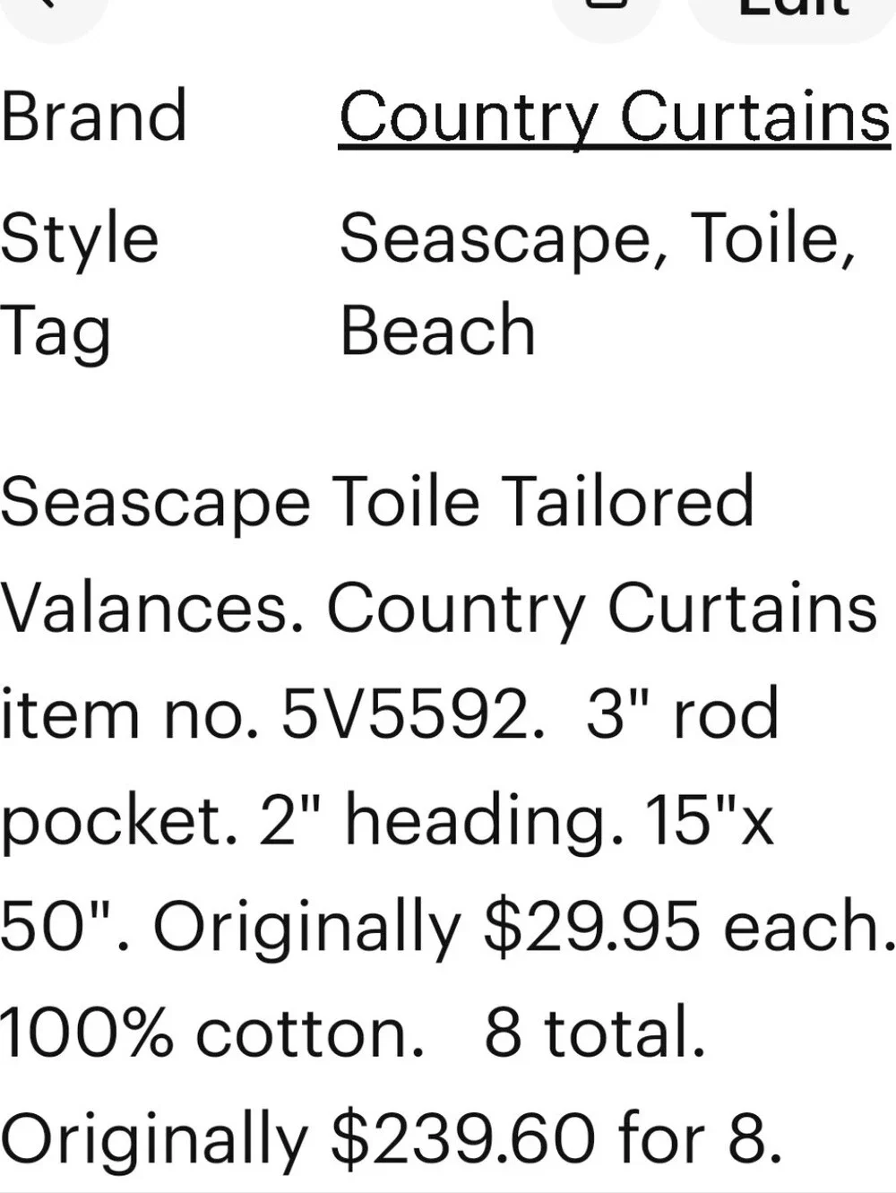 Seascape Valances